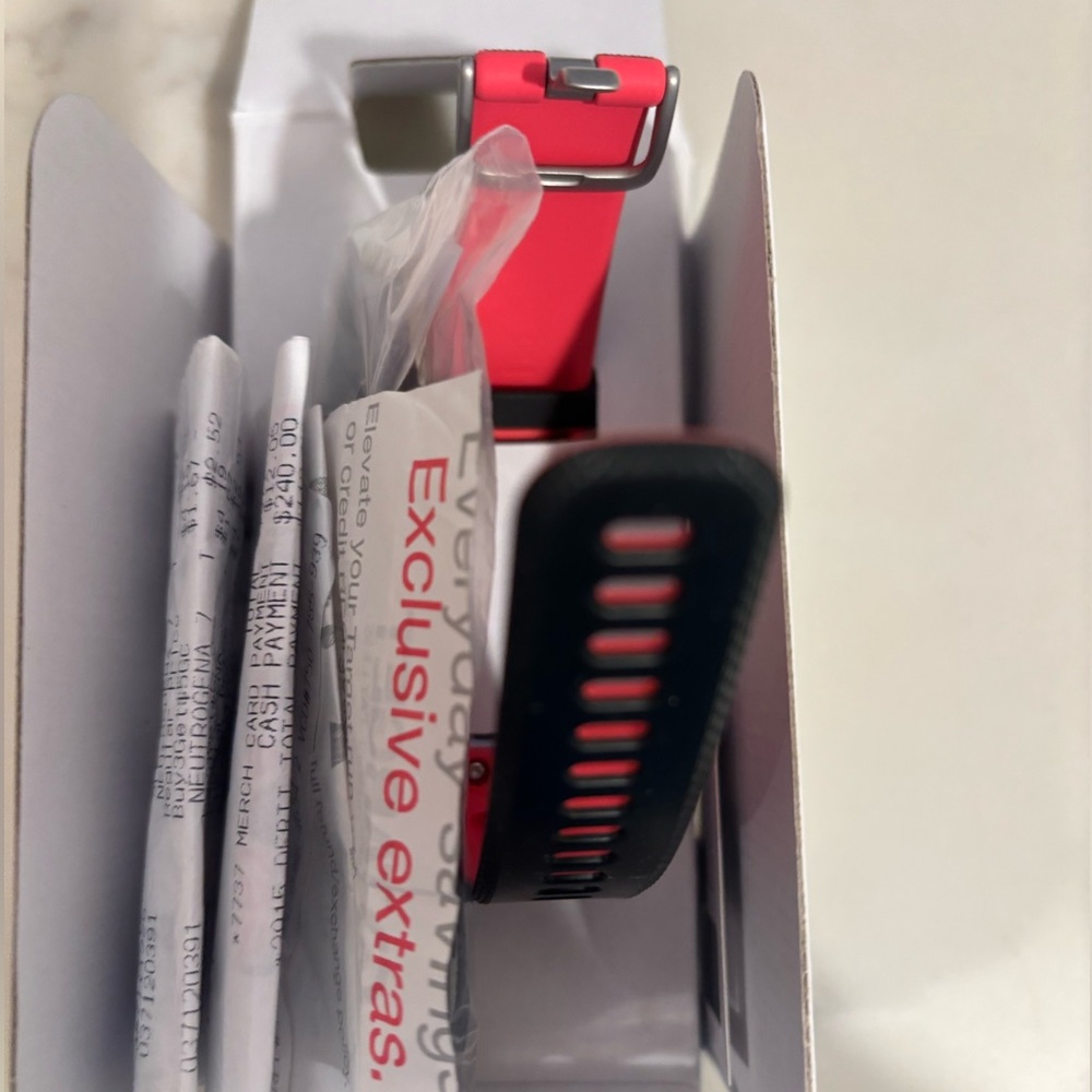 garmin vivosport Black and Coral Two-Tone Sport Watch Band - Picture 2 of 5
